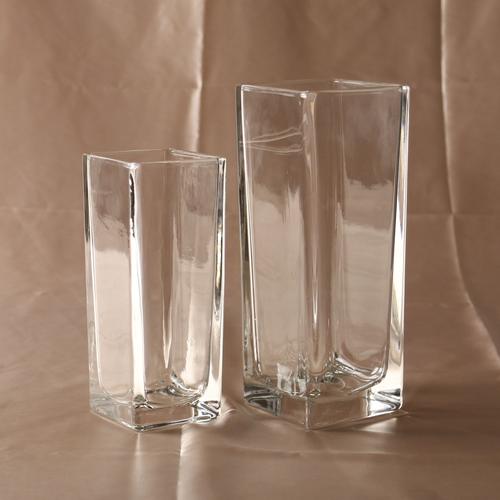 透明方形玻璃花瓶机制方缸水培玻璃工艺品家居软装插花玻璃缸批发