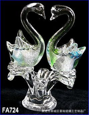 企鹅造型玻璃工艺品摆件 全新创意琉璃工艺品 家居办公工艺品.
